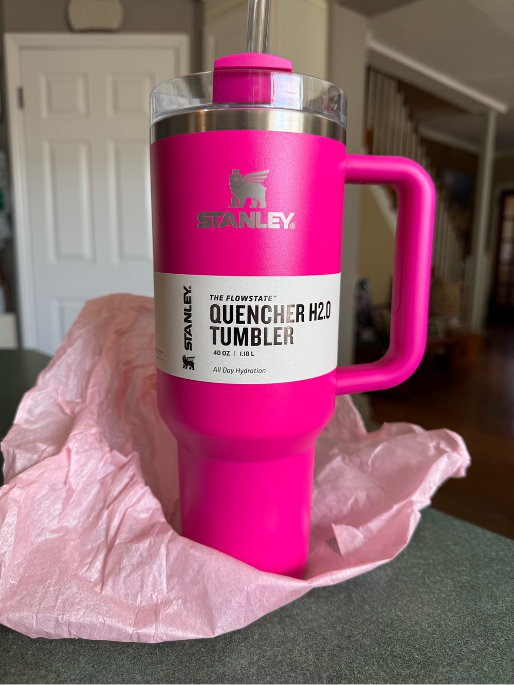 Hot Pink Stanley 40oz Tumbler Camelia